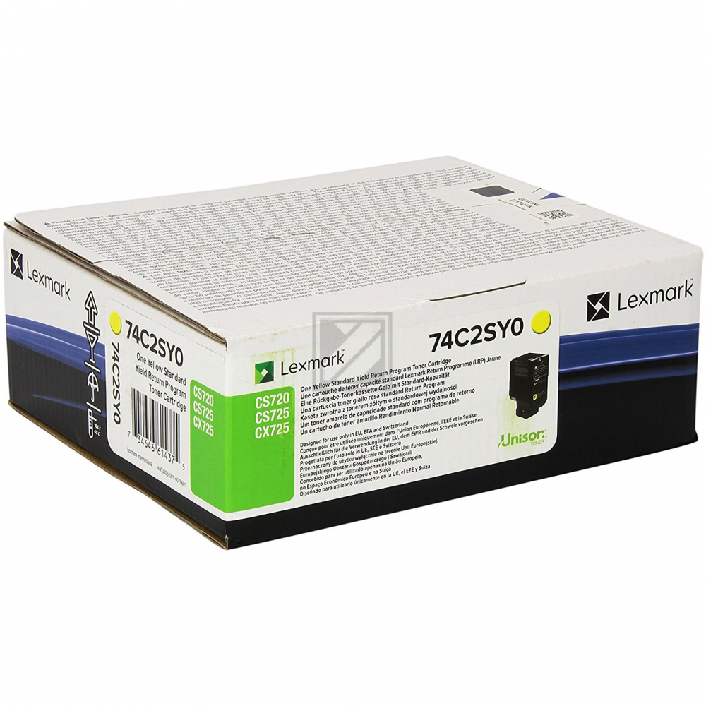 74C2SY0 / gelb / original LEXMARK Toner gelb / 74C2SY0 / 7000 S.
