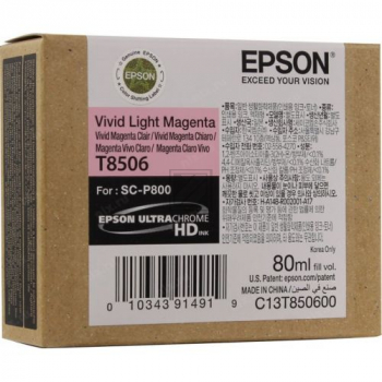 C13T85060N // T8506 / magenta / original EPSON Tintenpatrone magenta hell / C13T85060N / 80.00 ml