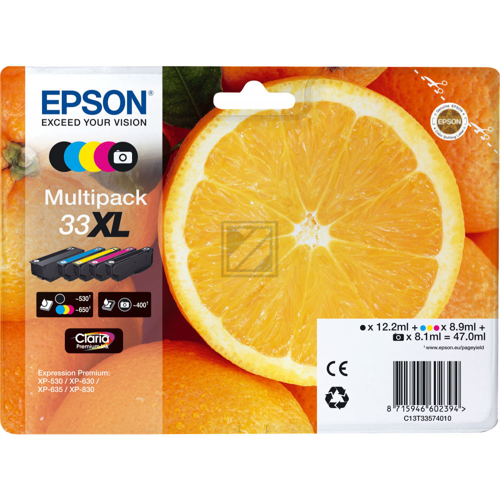 C13T33574011 // 33XL / original EPSON Tintenpatrone MultiPack / C13T33574011