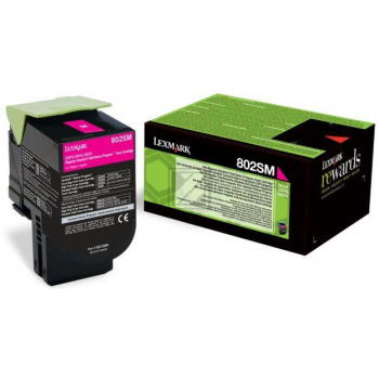 80C2SM0 // 802SM / magenta / original LEXMARK Toner magenta / 80C2SM0 / 2000 S.