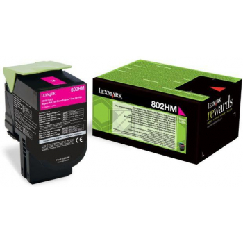 80C2HM0 // 802HM / magenta / original LEXMARK Toner magenta / 80C2HM0 / 3000 S.