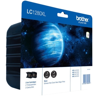LC1280XLBKBP2DR / original BROTHER Tintenpatrone schwarz / LC1280XLBKBP2DR / 2400 S. / 9.00 ml