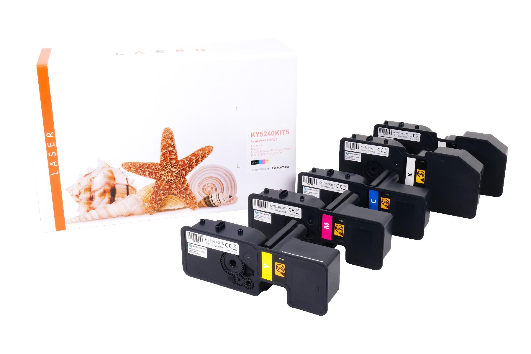 Alternativ Toner Rainbowkit für Kyoc / TK5240 / BK2x4.000 / CMY3.000 Seiten
