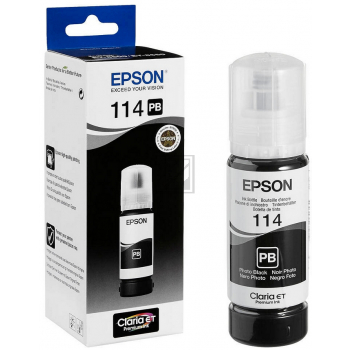 C13T07B140 // 114 / Pfoto Black / original EPSON Tintenflasche  / C13T07B140 / 6700 S. / 70ml