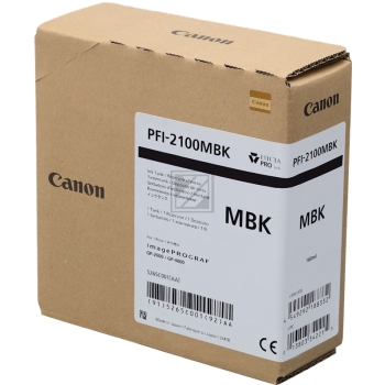 5265C001 // PFI2100MBK / schwarz / original CANON Tintenpatrone schwarz matt / 5265C001 / 160.00 ml