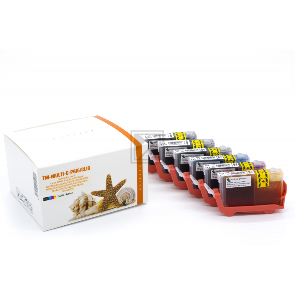 Alternativ Tinte für Canon / 0628B001 / 2xPGI5BK26,8ml/CLI8BK,C,M,Y13,4ml