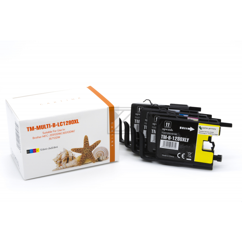 Alternativ Tinte für Brother / LC1280XLVALP / BK72,6ml / C,M,Y22,8ml