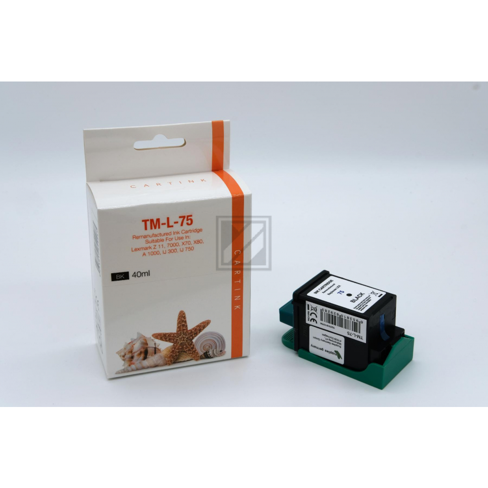 Refill Tinte Black für Lexmark / 12A1975 /Nr. 75 / 40ml