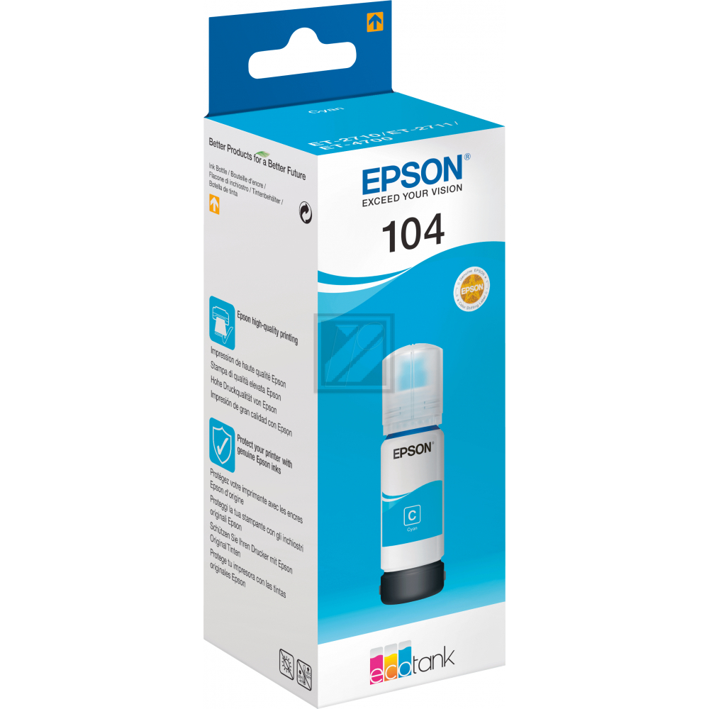 C13T00P240 // 104 / original EPSON Tintenflasche cyan / C13T00P240 / 7500 S. / 65.00 ml