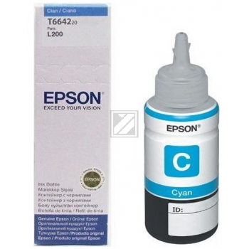 C13T66424A // T6642 / cyan / original EPSON Tintenflasche cyan / C13T66424A / 6500 S. / 70.00 ml