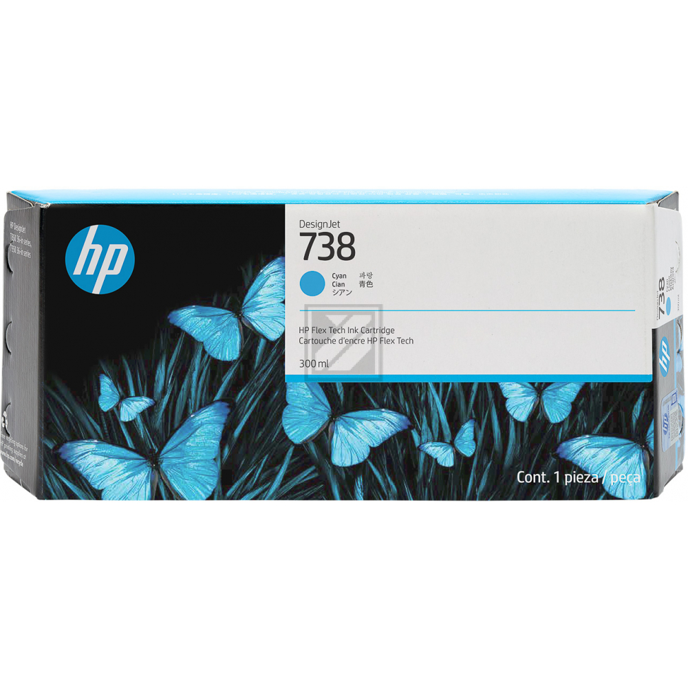 676M6A // 738 / cyan / original HP Tintenpatrone cyan / 676M6A / 300.00 ml