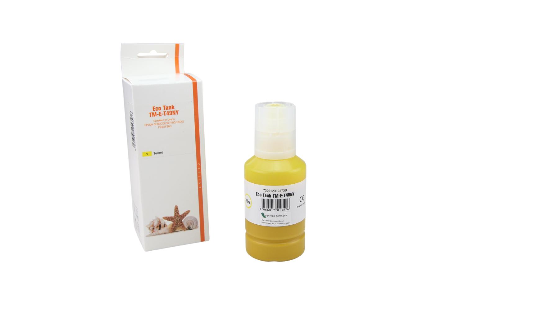 Alternativ T49NY Eco Tank Nachfüllflasche Yellow für Epson / C13T49N400 / 140ml