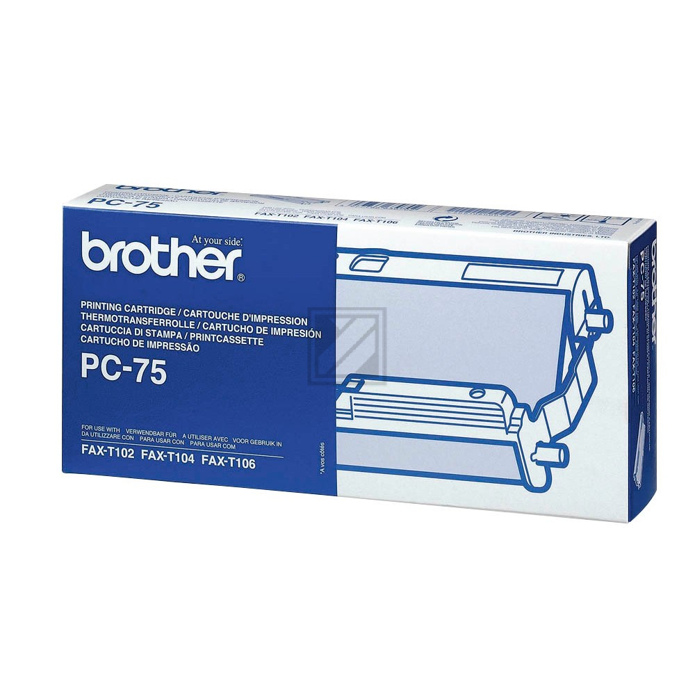 PC75 / schwarz / original BROTHER ThermoTransferRolle / PC75 / 144 S.