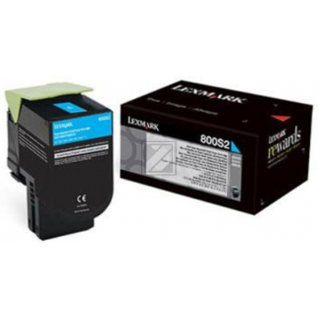 80C0S20 // 800S2 / cyan / original LEXMARK Toner cyan / 80C0S20 / 2000 S.