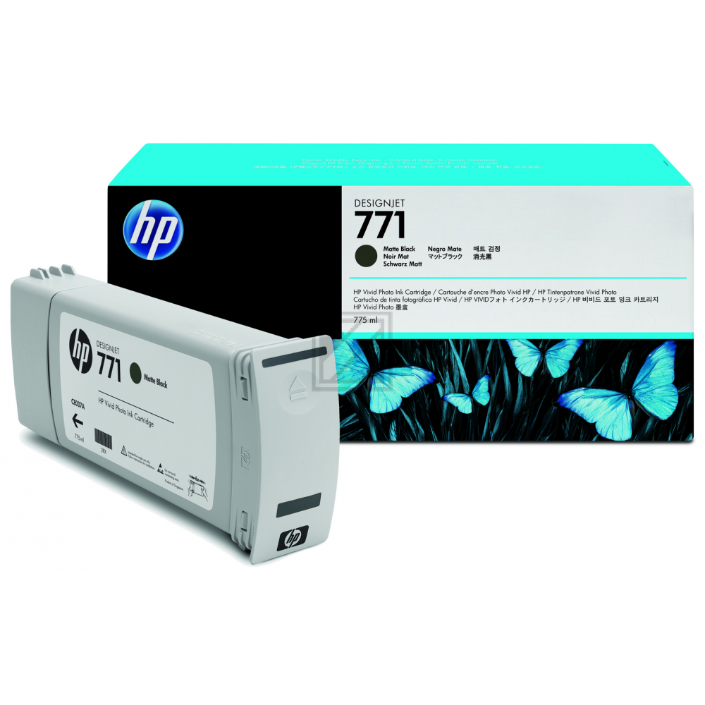 B6Y07A // 771C / schwarz / original HP Tintenpatrone schwarz matt / B6Y07A / 775.00 ml