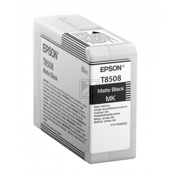 C13T85080N // T8508 / schwarz / original EPSON Tintenpatrone schwarz matt / C13T85080N / 80.00 ml