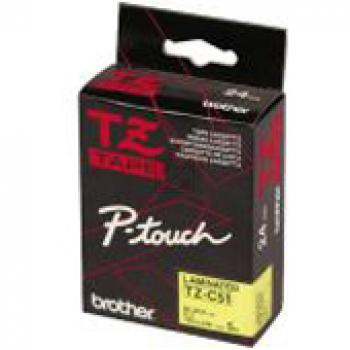 TZEC51 / schwarz gelb / original BROTHER PTouch Farbband / TZEC51