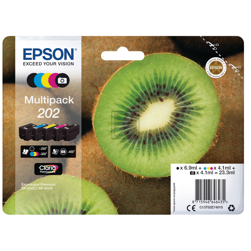 C13T02E74012 // 202 / original EPSON Tintenpatrone MultiPack / C13T02E74012