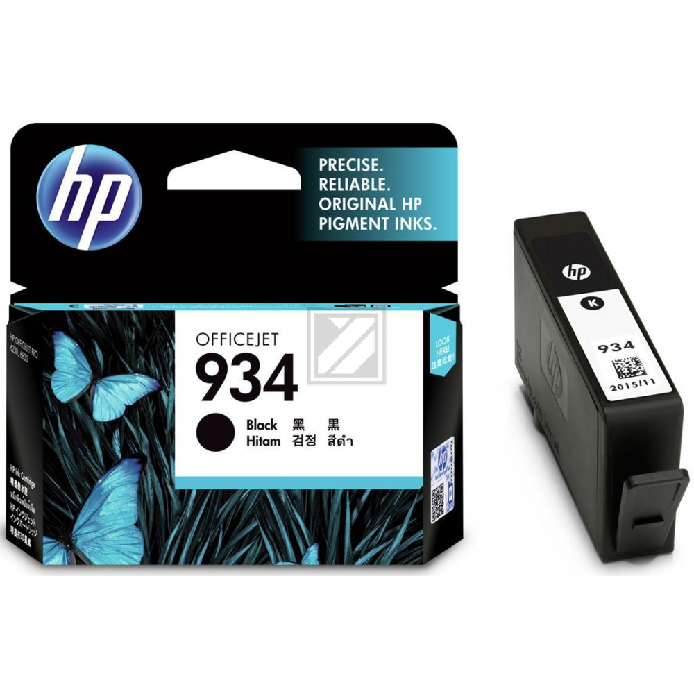 C2P19AE // 934 / schwarz / original HP Tintenpatrone schwarz / C2P19AE / 400 S. / 10.00 ml