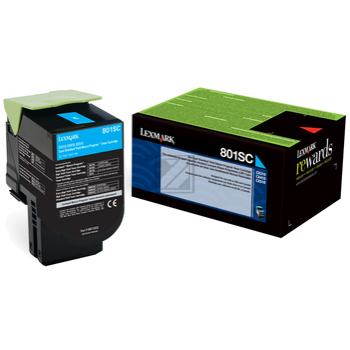 80C2SC0 // 802SC / cyan / original LEXMARK Toner cyan / 80C2SC0 / 2000 S.