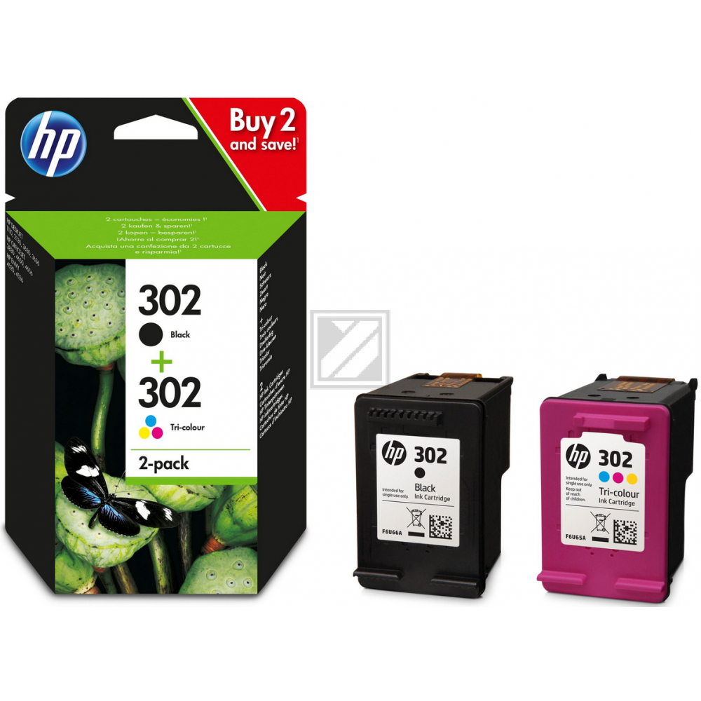 X4D37AE // 302 / original HP Druckkopfpatrone Multipack / X4D37AE