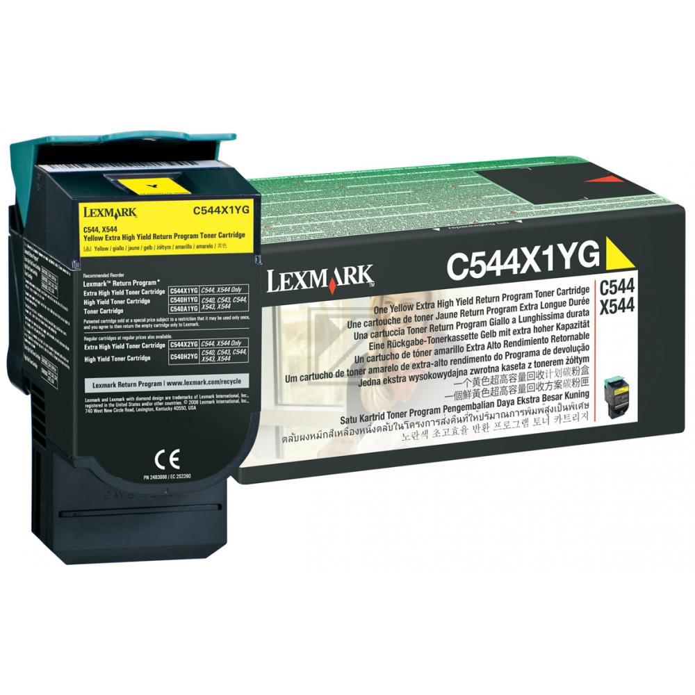 C544X1YG / gelb / original LEXMARK Toner gelb / C544X1YG / 4000 S.