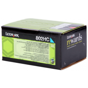 80C2HC0 // 802HC / cyan / original LEXMARK Toner cyan / 80C2HC0 / 3000 S.