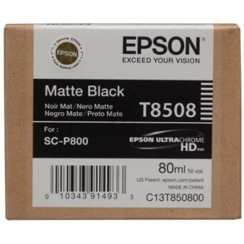 C13T85080N // T8508 / schwarz / original EPSON Tintenpatrone schwarz matt / C13T85080N / 80.00 ml