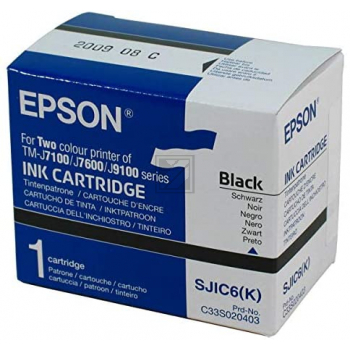 C33S020403 // SJIC6K / schwarz / original EPSON Tintenpatrone schwarz / C33S020403