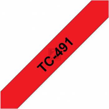 TC491 / schwarz / original BROTHER PTouch Farbband / TC491