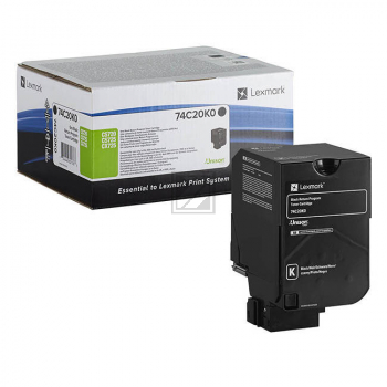74C20K0 / schwarz / original LEXMARK Toner schwarz / 74C20K0 / 3000 S.