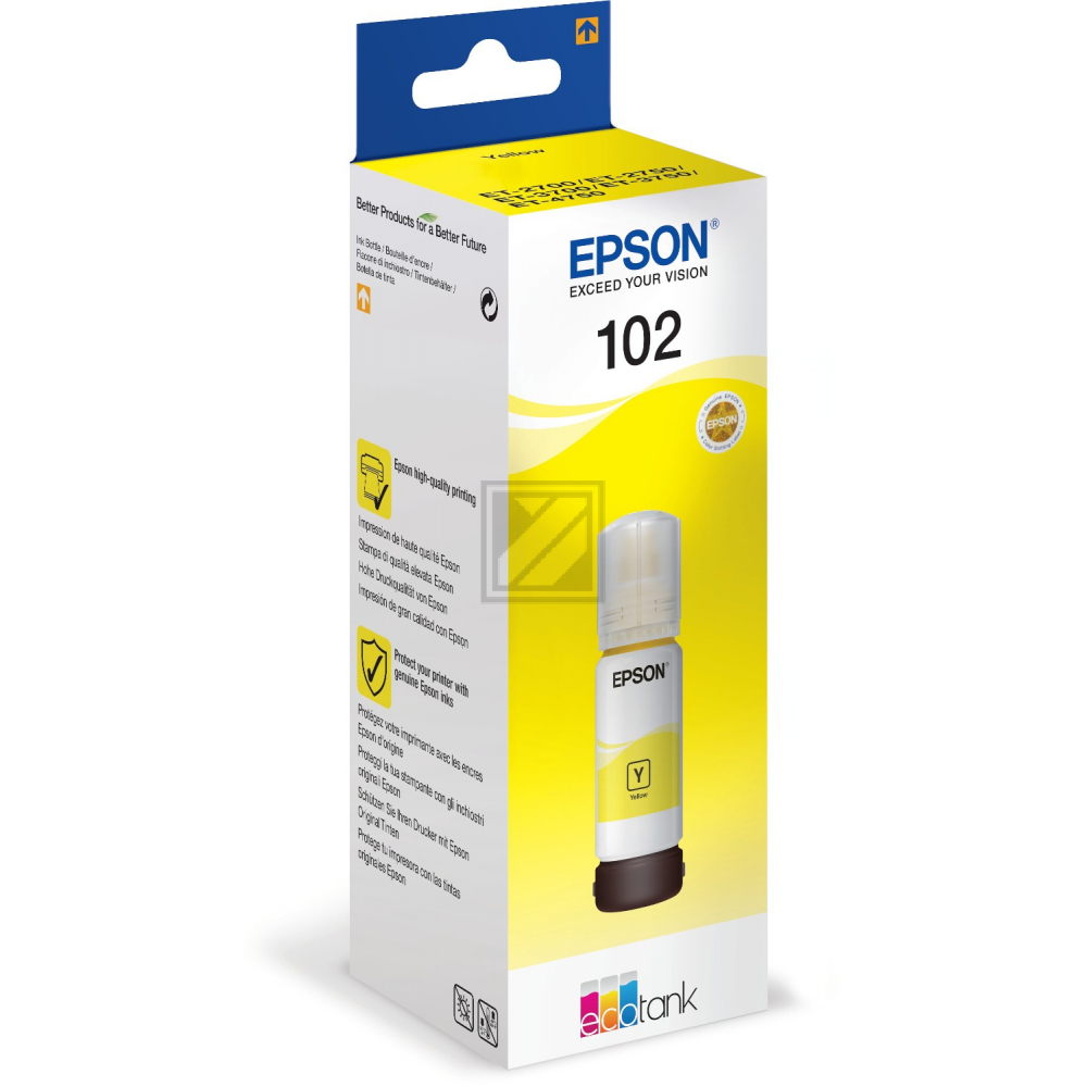 C13T03R440 // 102 / gelb / original EPSON Tintenflasche gelb / C13T03R440 / 6000 S. / 70.00 ml