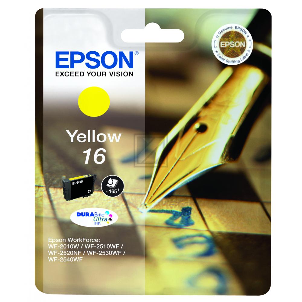 C13T16244012 // 16 / gelb / original EPSON Tintenpatrone gelb / C13T16244012 / 165 S. / 3.10 ml