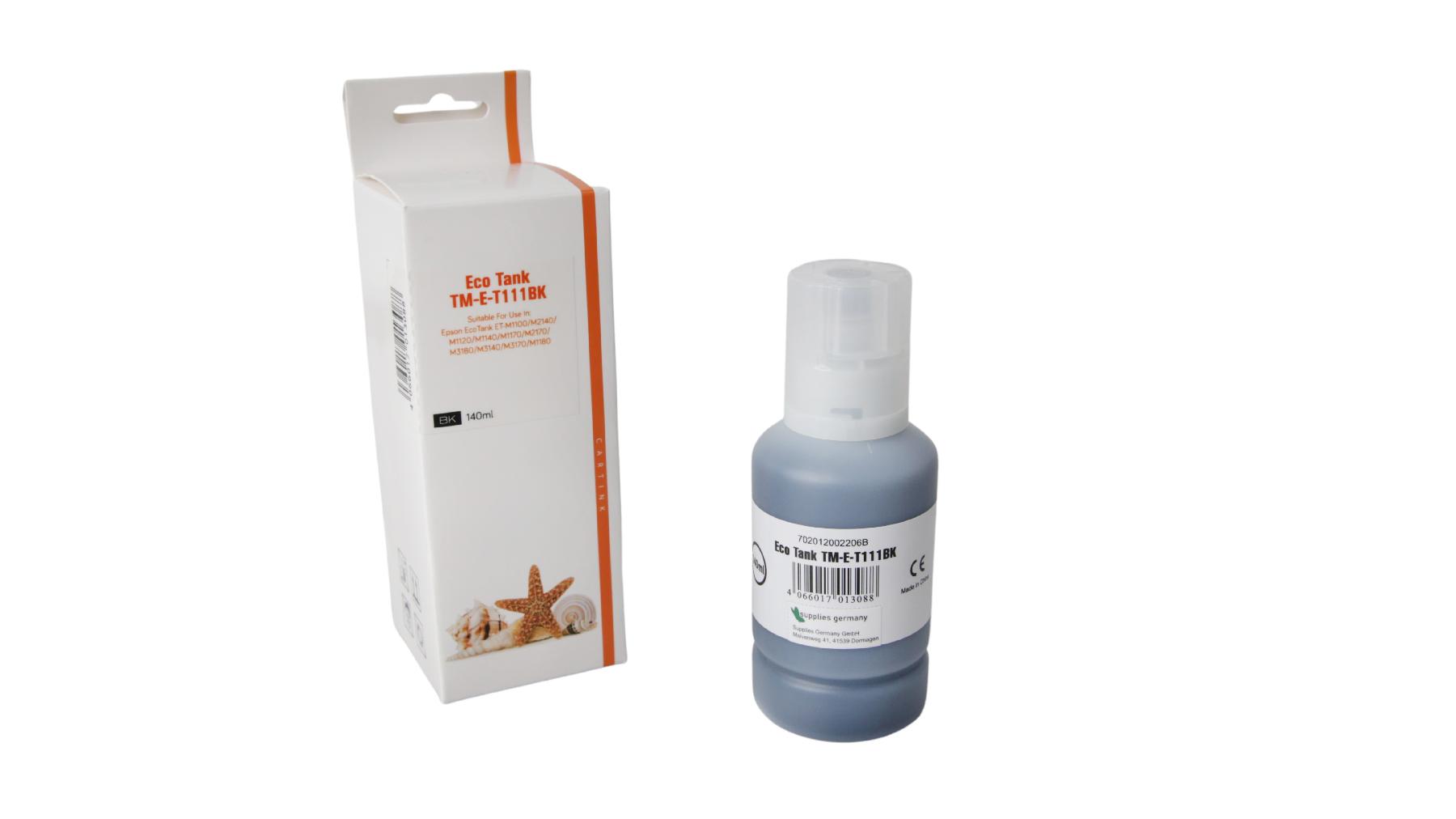 Alternativ T111BK Eco Tank Nachfüllflasche Black für Epson / C13T03M140 / 140ml