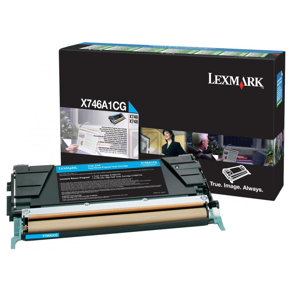 X746A1CG / cyan / original LEXMARK Toner cyan / X746A1CG / 7000 S.