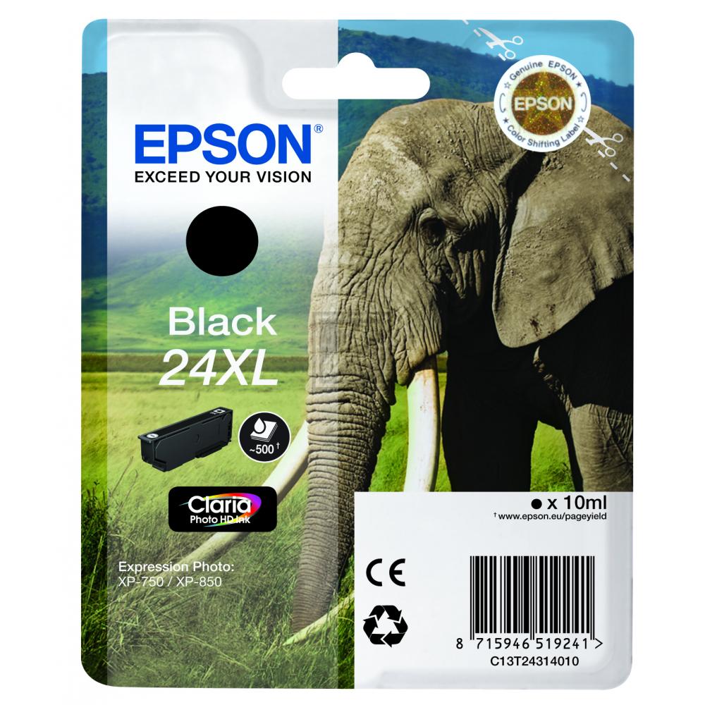 C13T24314012 // 24XL / original EPSON Tintenpatrone schwarz / C13T24314012 / 500 S. / 10.00 ml
