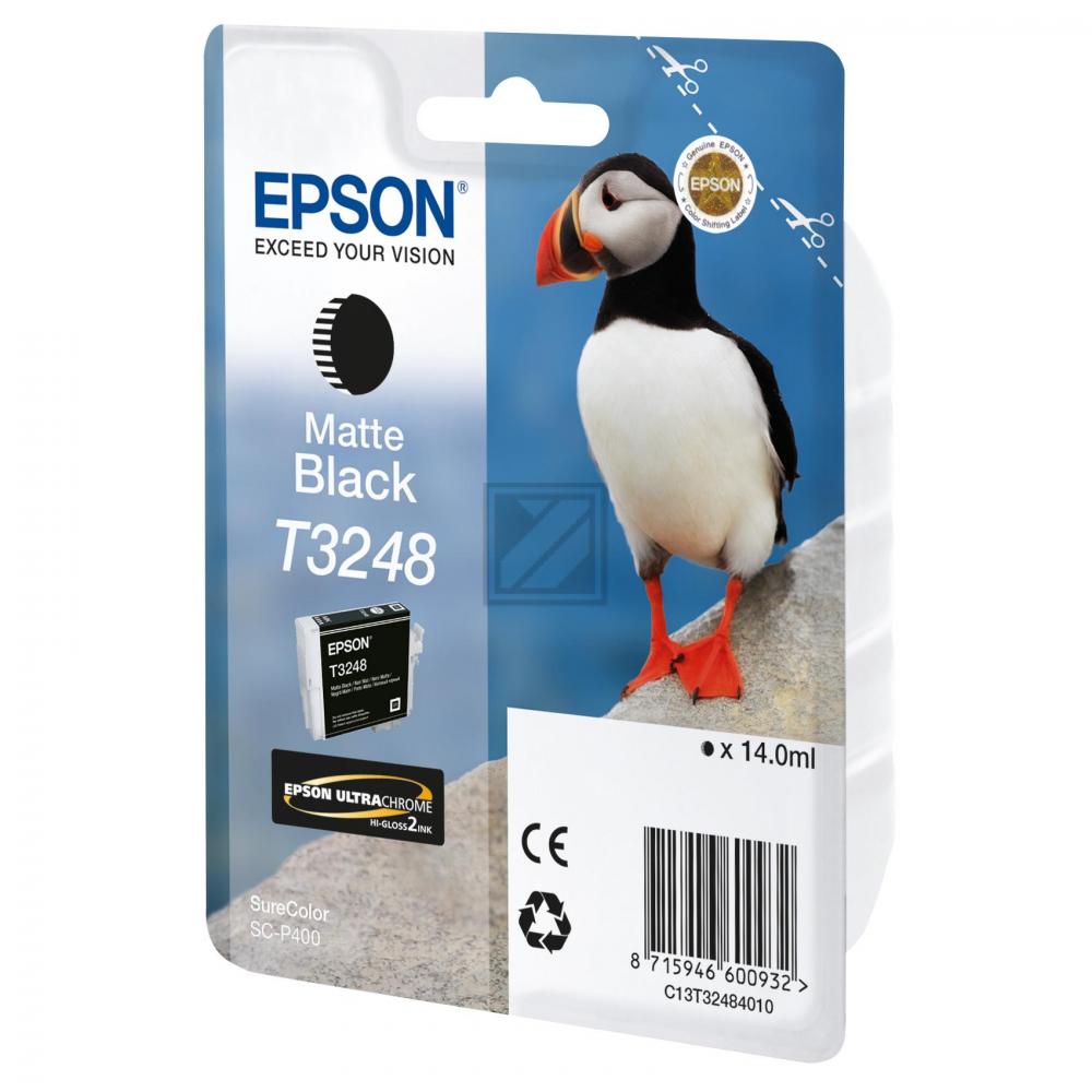 C13T32484010 // T3248 / schwarz / original EPSON Tintenpatrone schwarz matt / C13T32484010 / 650 S. / 14.00 ml