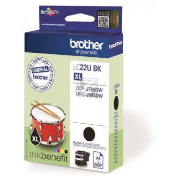 BROTHER Black Ink Cartridge High Capacity Black (2 / LC22UBKBP