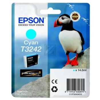 C13T32424010 // T3242 / cyan / original EPSON Tintenpatrone cyan / C13T32424010 / 980 S. / 14.00 ml