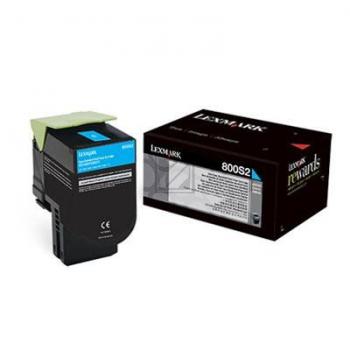 80C0S20 // 800S2 / cyan / original LEXMARK Toner cyan / 80C0S20 / 2000 S.