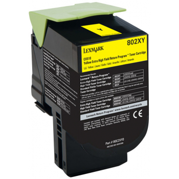 80C2XY0 // 802XY / gelb / original LEXMARK Toner gelb / 80C2XY0 / 4000 S.