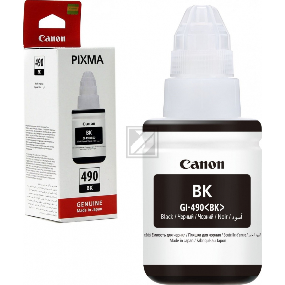 0663C001 // GI490BK / schwarz / original CANON Tintenflasche schwarz / 0663C001 / 6000 S. / 135.00 ml