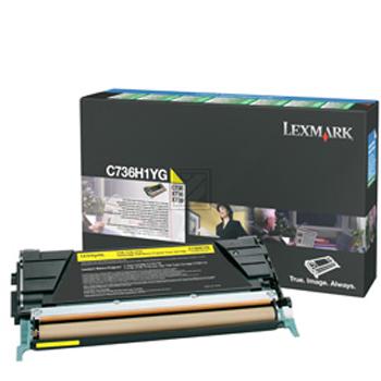C736H1YG / gelb / original LEXMARK Toner gelb / C736H1YG / 10000 S.