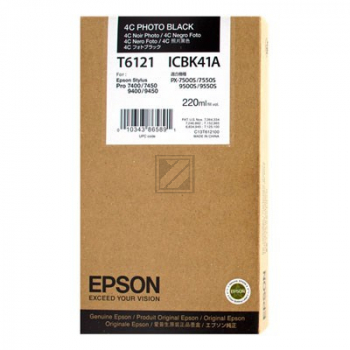 C13T612100 // T6121 / schwarz / original EPSON Tintenpatrone schwarz hell / C13T612100 / 220.00 ml