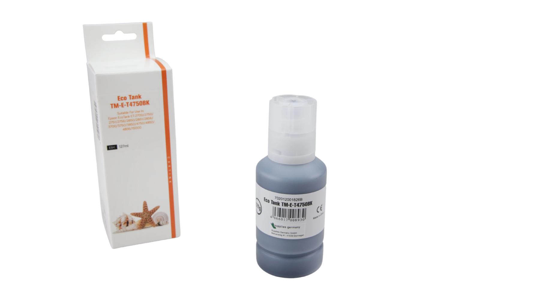 Alternativ T4750BK Eco Tank Nachfüllflasche Black für Epson / C13T03R140 / 127ml