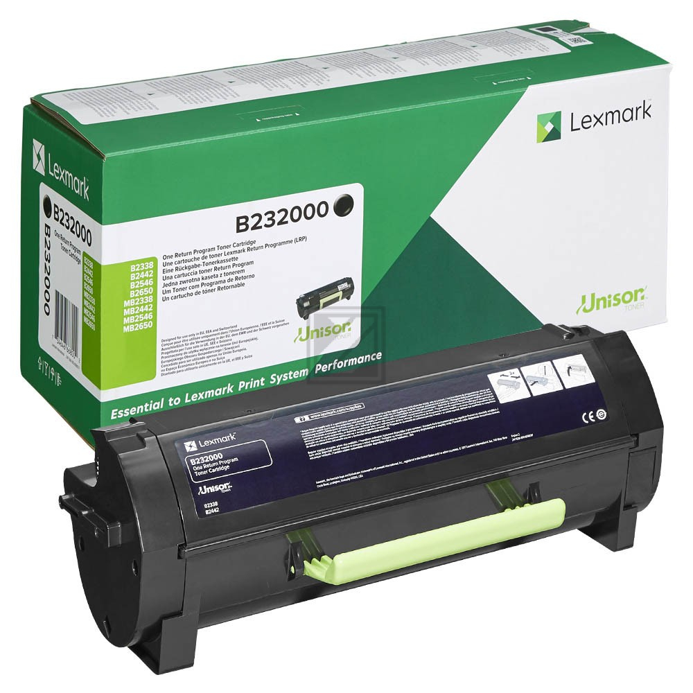 B232000 / schwarz / original LEXMARK Toner schwarz / B232000 / 3000 S.