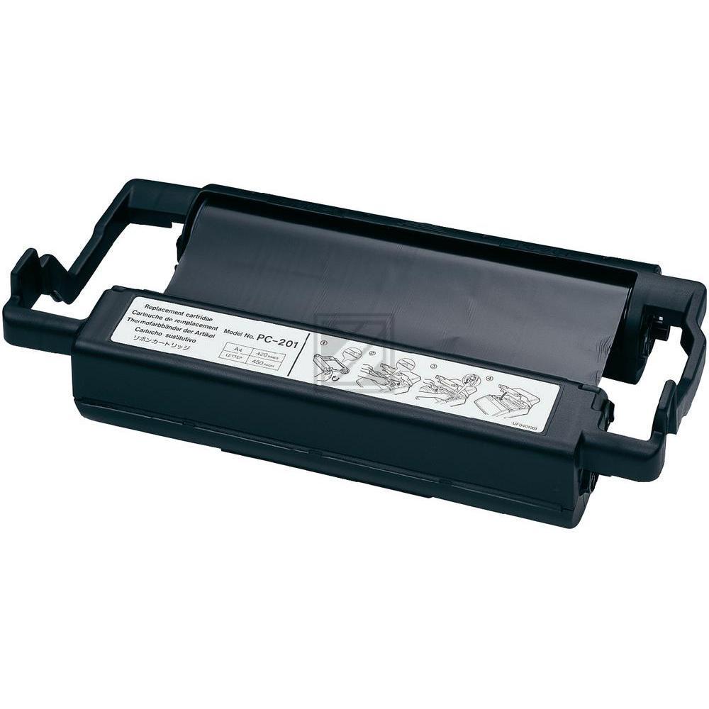PC201 / schwarz / original BROTHER ThermoTransferRolle / PC201 / 420 S.