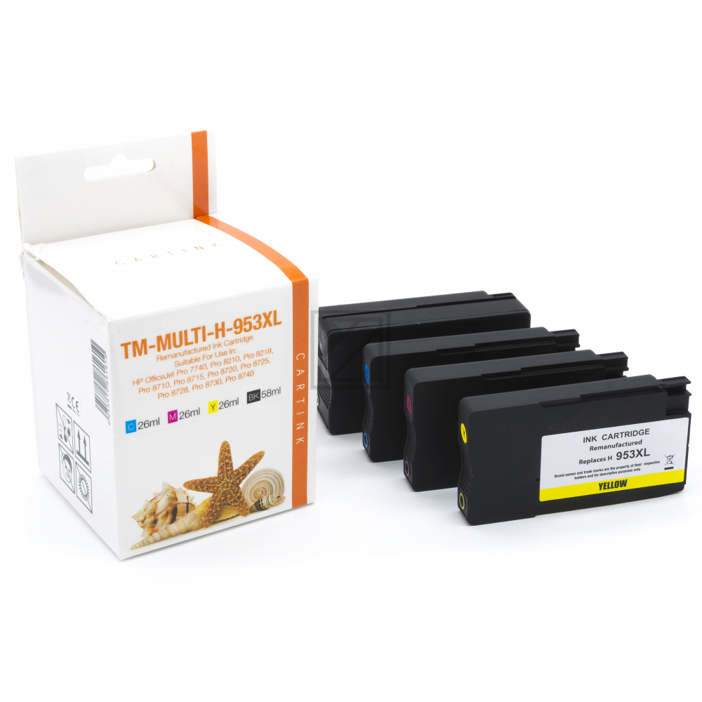 Alternativ Tinte für HP / L0S70AE /F6U16/17/18AE / BK58ml / C,M,Y26ml
