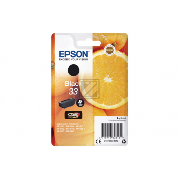 C13T33314012 // 33 / schwarz / original EPSON Tintenpatrone schwarz / C13T33314012 / 250 S. / 6.40 ml