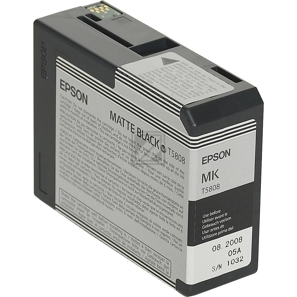 C13T580800 // T5808 / schwarz / original EPSON Tintenpatrone schwarz matt / C13T580800 / 80.00 ml